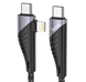 USB кабель HOCO U95 Freeway Type-C to Type-C/Lightning (3A, 20W, 1.2m) чорний 87226 фото 1