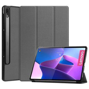 Кожаный чехол книжка Crazy Horse для Lenovo Tab P12 Pro (12.6") / серый 090052 фото
