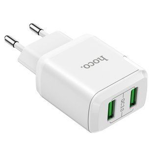 Hoco N6 Home Charger Charmer dual port QC3.0 charge білий 90348 фото