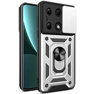 PC + TPU чехол Camshield armor на Xiaomi Redmi Note 13 Pro (4G) / серебристый 095780 фото