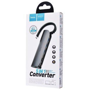 HUB переходник Hoco HB13 EasyLink (Type-C to USB3.0*3+HDMI+PD) 80572 фото