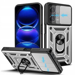 PC + TPU чехол Camshield armor для Xiaomi Redmi Note 12 Pro (5G) / серебристый 091202 фото