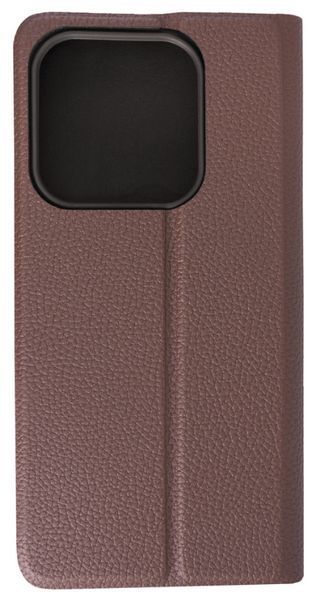 Шкіряний чохол книжка Fibra case на Xiaomi Redmi Note 14 (5G) / коричневий 202260 фото