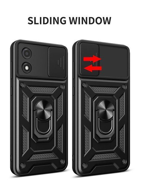 PC + TPU чехол Camshield для Motorola E13 / черный 89198 фото