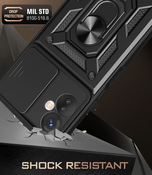 PC + TPU чехол Camshield armor для Tecno Camon 19 Neo / черный 089248 фото