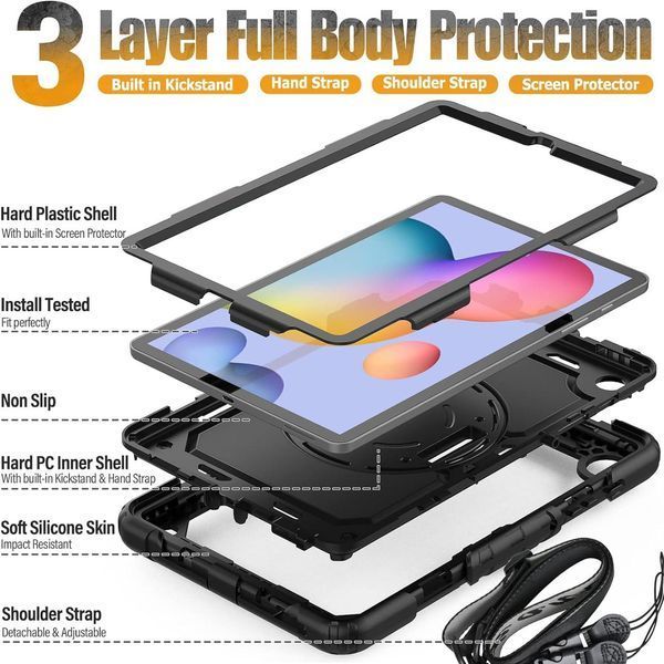 PC + TPU чехол Armor Cover Tablet на планшет Samsung Galaxy Tab S6 Lite (10.4") / черный 096955 фото