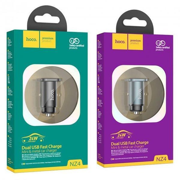 АЗУ Hoco NZ4 Wise road 2USB 2.4A (24W QC3.0) черный 86929 фото