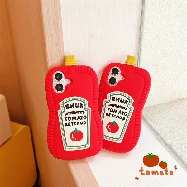 Силиконовый 3D чехол Tomato Ketchup для iPhone 14 Pro Max / красный 099529 фото