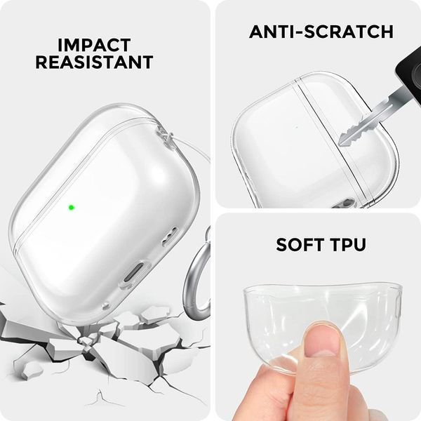 Чехол Clear Silicone Case для AirPods Pro 2 бесцветный 090230 фото
