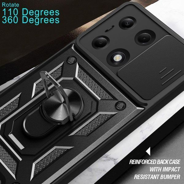 PC + TPU чехол Camshield armor на Xiaomi Redmi Note 13 Pro (4G) / серебристый 095780 фото