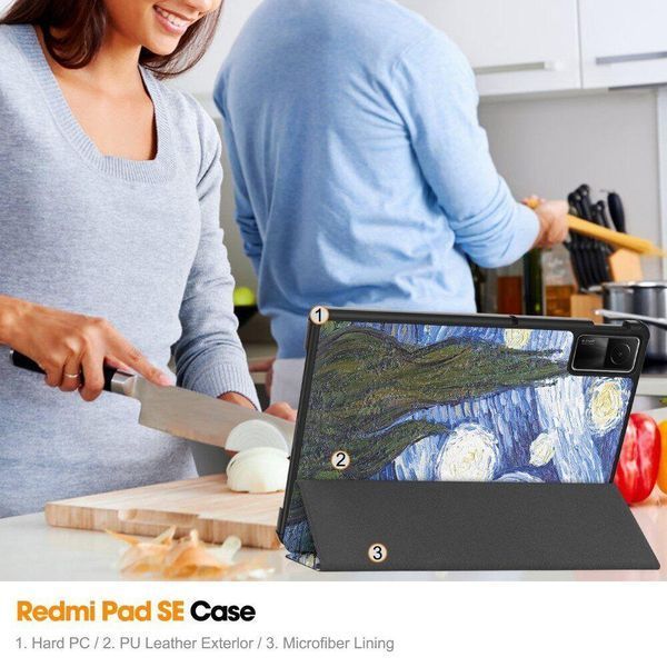 Чехол книжка Crazy Horse на Xiaomi Redmi Pad SE (11") / butterfly 093139 фото