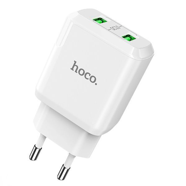 СЗУ Hoco N6 Home Charger Charmer dual port QC3.0 charge белый 90348 фото
