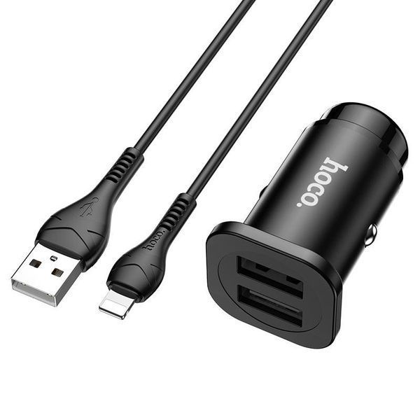 АЗУ Hoco NZ4 Wise road 2USB 2.4A (24W QC3.0) черный 86929 фото