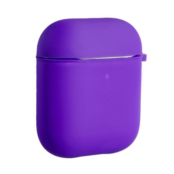 Силіконовий чохол з карабіном для AirPods 1/2 (with fibra) Dark Violet 096972 фото