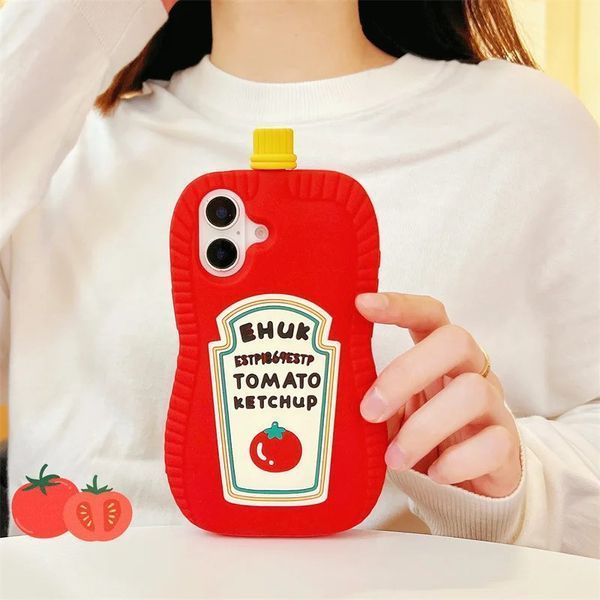 Силиконовый 3D чехол Tomato Ketchup для iPhone 14 Pro Max / красный 099529 фото