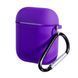 Силіконовий чохол з карабіном для AirPods 1/2 (with fibra) Dark Violet 096972 фото 1