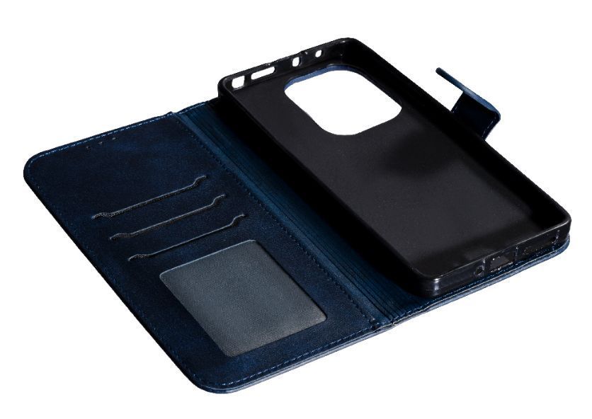 Кожаный чехол книжка Business Book на Xiaomi Redmi Note 13 Pro (4G) / dark blue 200748 фото
