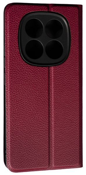 Шкіряний чохол-книжка Fibra case на Xiaomi Redmi Note 14 Pro (4G) / бордовий 203012 фото