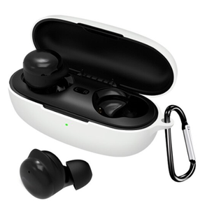 Силіконовий чохол із карабіном для Xiaomi QCY T17 білий 91003 фото