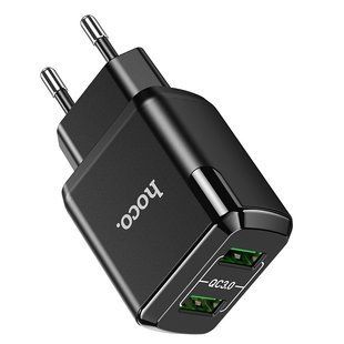 СЗУ Hoco N6 Home Charger Charmer dual port QC3.0 charge чорний 90349 фото