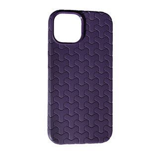 Чохол силіконовий Leather Case Weaving для iPhone 15 фіолетовий 092410 фото