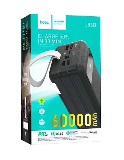 Повербанк Power Bank Hoco J86B Electric 22.5W 60000 mAh білий 093240 фото