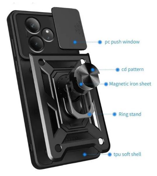 PC + TPU чохол Camshield Armor для Realme GT 6 / сріблястий 201849 фото