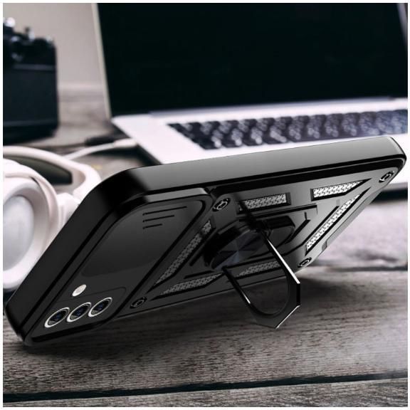 PC + TPU чехол Camshield armor для Samsung Galaxy S22 Plus / черный 100657 фото