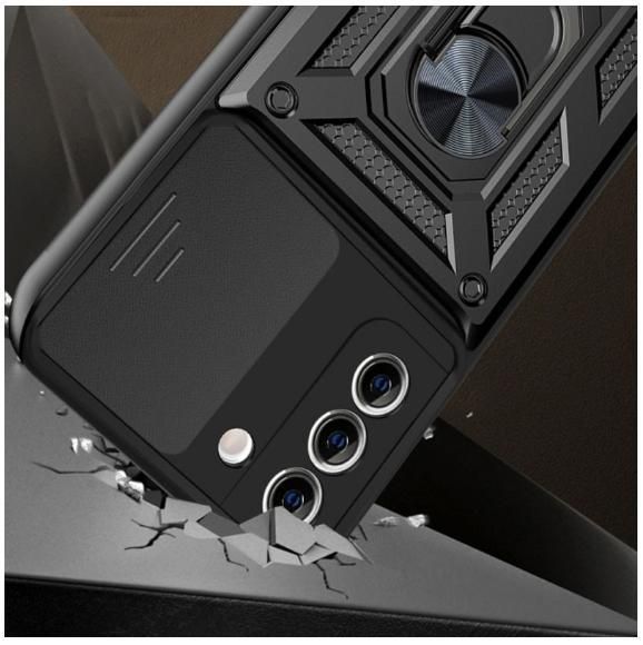 PC + TPU чехол Camshield armor для Samsung Galaxy S22 Plus / черный 100657 фото