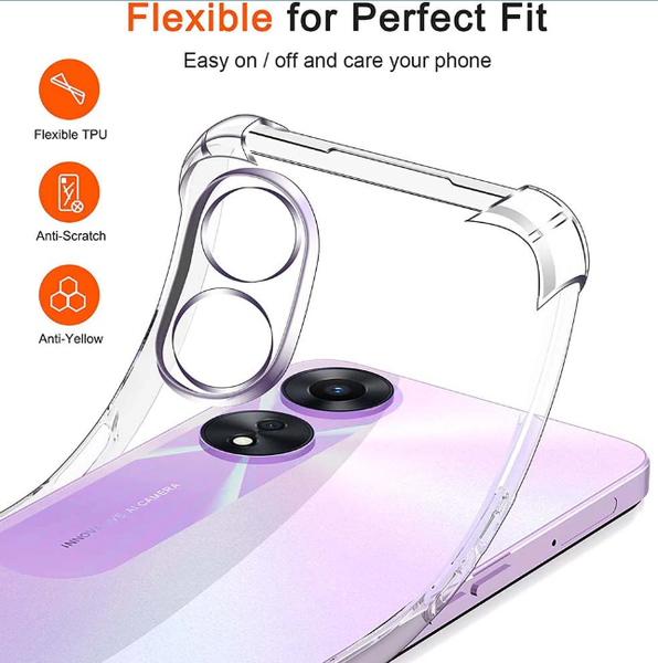 Чехол WXD силиконовый противоударный на OPPO A78 4G (CPH2565) / прозрачный 090852 фото