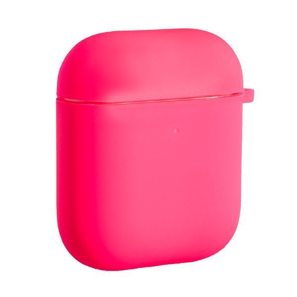 Силіконовий чохол із карабіном для AirPods 1/2 (with fibra) Rose 096973 фото