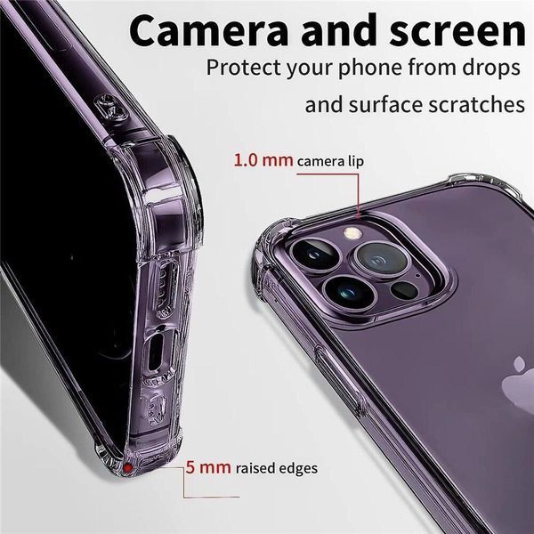 Чехол WXD силиконовый противоударный для iPhone 15 Pro / прозрачный 092260 фото
