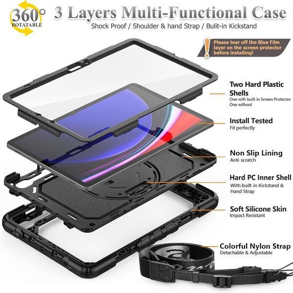 PC + TPU чехол Armor Cover Tablet на планшет Samsung Galaxy Tab S9 (11") / черный 096958 фото
