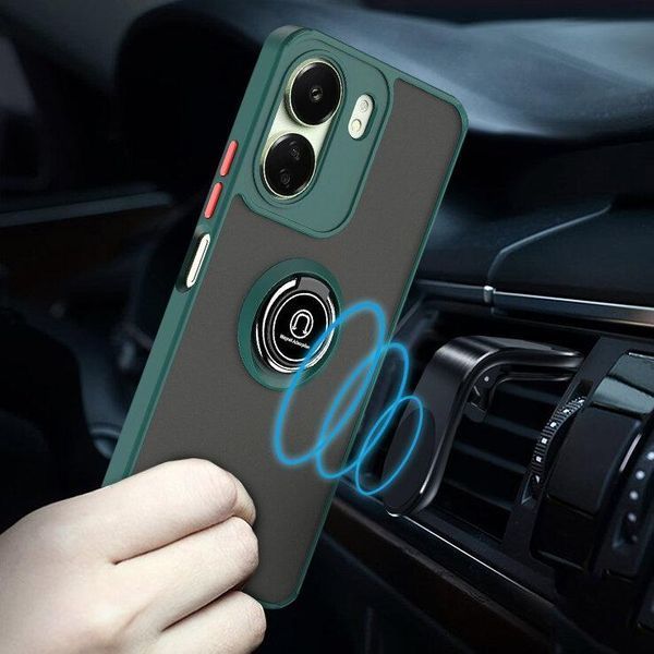 TPU чехол накладка Matte Ring Magnit для Xiaomi Redmi 13C синий 094818 фото