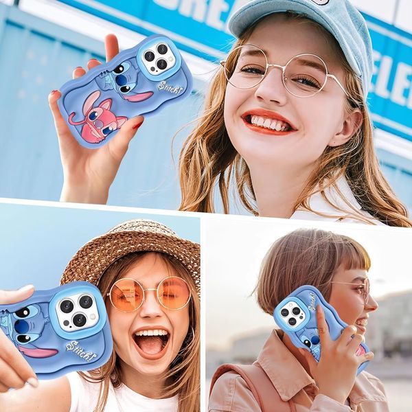 Чохол гумовий Lilo & Stitch case на iPhone 15/блакитний 099350 фото