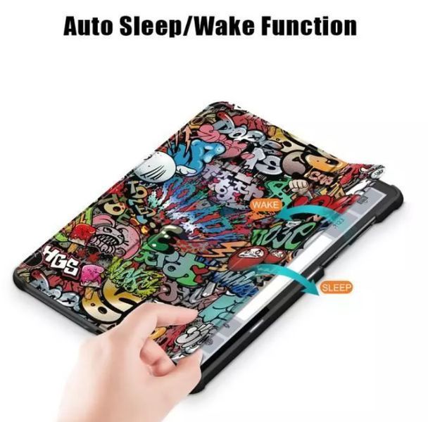Кожаный чехол книжка Crazy Horse для Lenovo Tab K10 graffiti 093845 фото