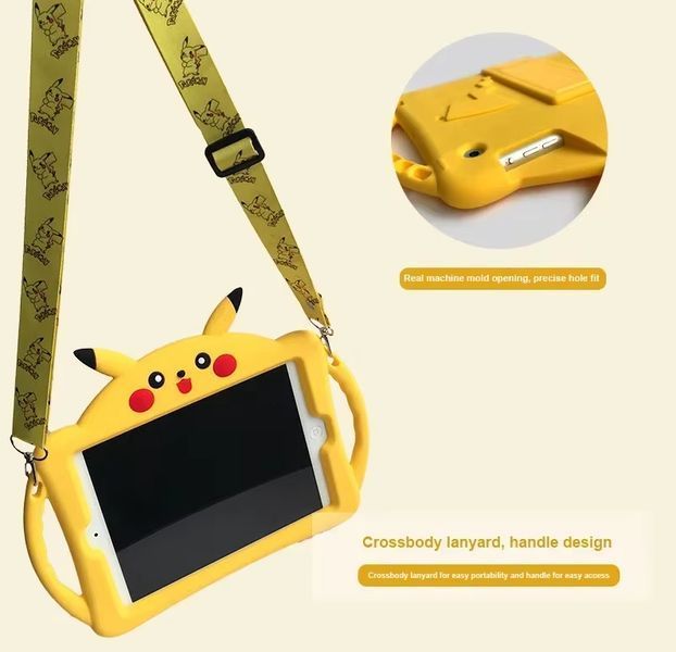 Чехол Pikachu Case на планшет Apple iPad 11" (A16) 2025 / желтый (з ремінцем) 202754 фото
