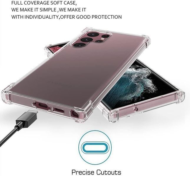 Чехол WXD силиконовый противоударный для Samsung Galaxy S23 Ultra / прозрачный 087932 фото