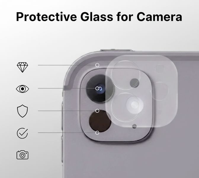 Защитное стекло на камеру для iPad Pro 11 2024 (11") 097991 фото