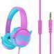 Навушники дротові Celebrat A25 Childrens wired headphones рожево-блакитні 85549 фото 3