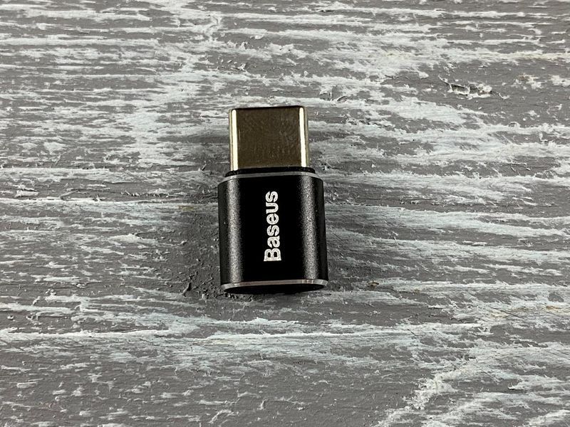 USB переходник Baseus micro USB Type-C to USB черный 83450 фото