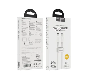 Кабель Hoco High-Power Type-C to Type-C 100W 1m 83904 фото