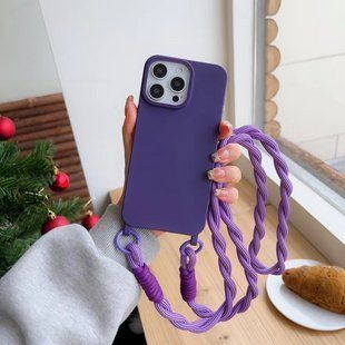 Чохол силіконовий із ремінцем на iPhone 11/фіолетовий 098921 фото