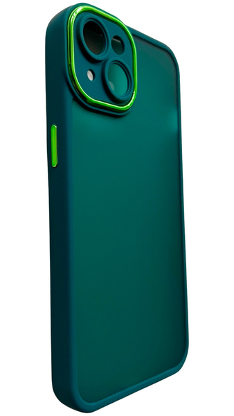 TPU чохол Luxury Metal Lens на iPhone 14 Pro Max (на айфон 14 про макс) зелений 086425 фото