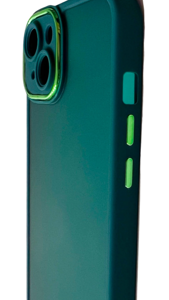 TPU чохол Luxury Metal Lens на iPhone 14 Pro Max (на айфон 14 про макс) зелений 086425 фото