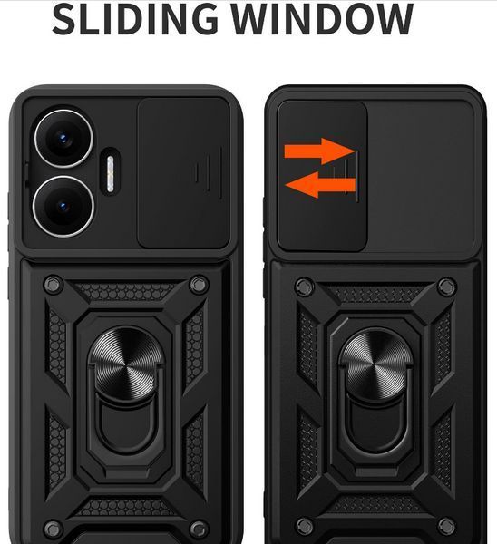 PC + TPU чехол Camshield Armor для Poco F7 / черный 203409 фото