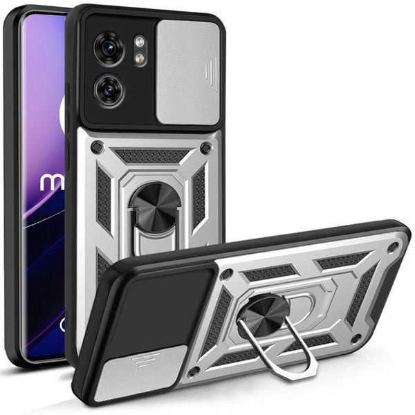 PC + TPU чохол Camshield armor для Motorola Edge 40 / сріблястий 091204 фото
