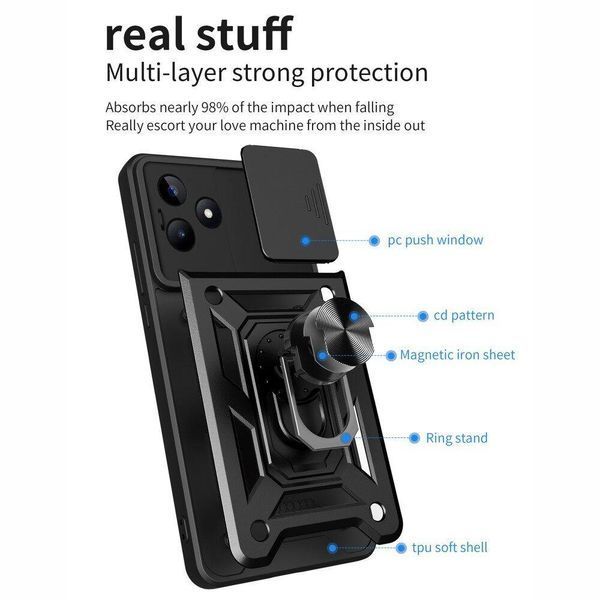 PC + TPU чехол Camshield armor для Realme C51 / красный 095707 фото