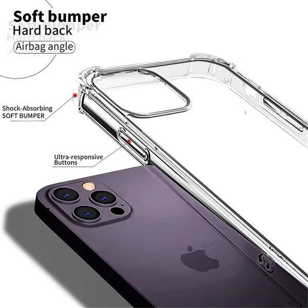 Чехол WXD силиконовый противоударный для iPhone 15 Pro Max (открытая камера) / прозрачный 092261 фото