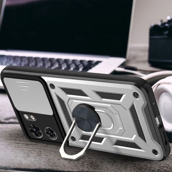 PC + TPU чохол Camshield armor для Motorola Edge 40 / сріблястий 091204 фото